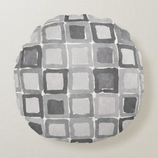 Moderne graue bemalte Flecken Rundes Kissen