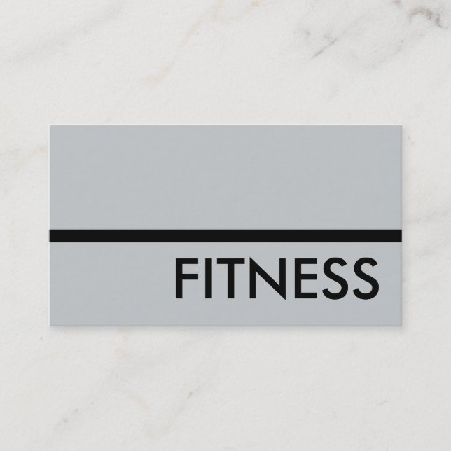 Moderne Graue Berufliche Fitness Business Card Visitenkarte (Vorderseite)