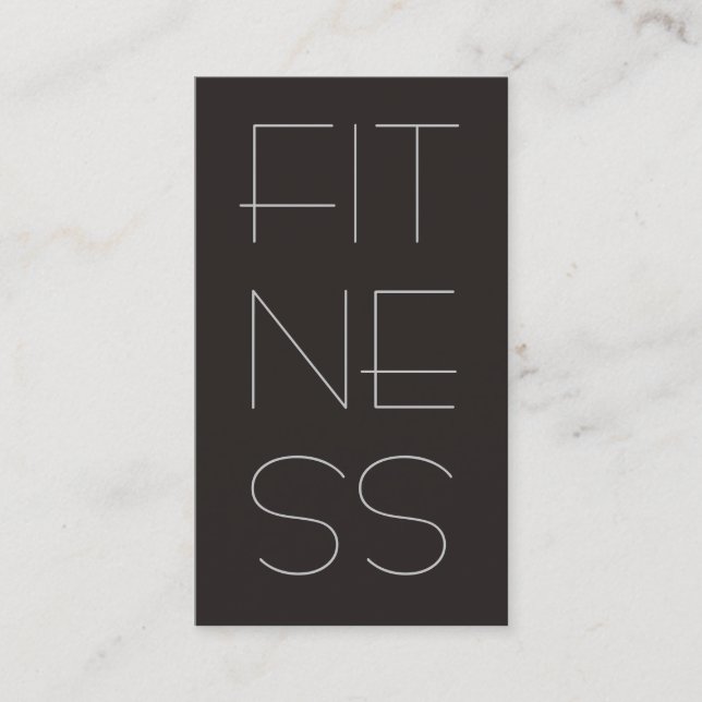 Moderne Graue Berufliche Fitness Business Card Visitenkarte (Vorderseite)