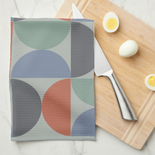 Moderne graue Blaue Zitronengras- und Tongestaltun Geschirrtuch