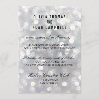 Moderne graue Elegante Post Wedding Reception Card Einladung