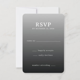 Moderne graue Farbverlauf-RSVP-Antwortkarte RSVP Karte