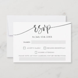 Moderne, graue, fette Schrift, elegante uAwg Hochz RSVP Karte