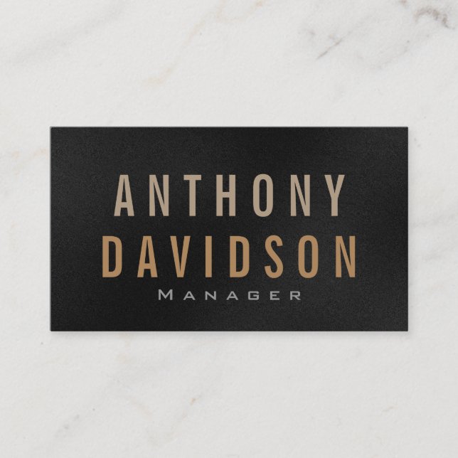 Moderne, graue, fette Textbriefe - Visitenkarte (Vorderseite)