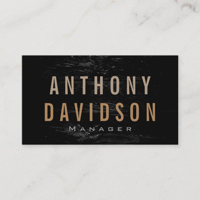 Moderne, graue, fette Textbriefe - Visitenkarte (Vorderseite)