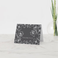 Moderne graue Flora Dankeschön Karten