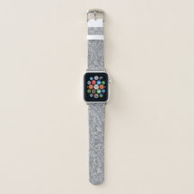 Moderne graue florale Apple Watch Band