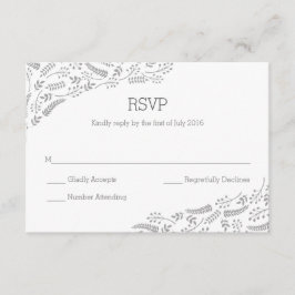Moderne graue Foliage RSVP-Karte RSVP Karte