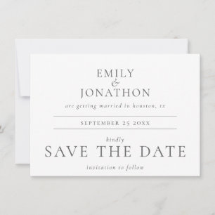 Moderne graue Foto-Hochzeit Save The Date