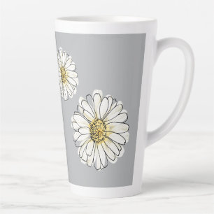 Moderne graue gelbe Gänseblümchen-Blumen-Kaffeetas Milchtasse
