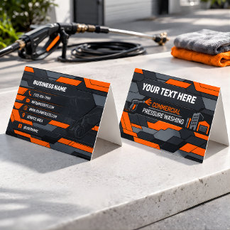 Moderne Graue Geometrische Power Wash Logogestaltu Visitenkarten