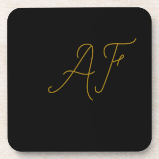 Moderne graue goldene Monogramm-Initialen Design Getränkeuntersetzer