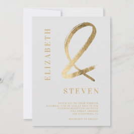Moderne graue Goldmakrele und Namen für Foto Hochz Einladung