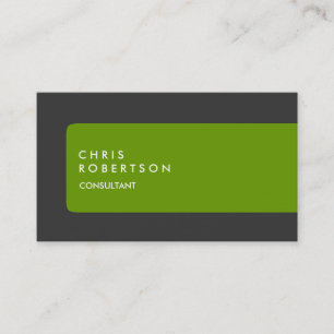 Moderne Graue Green Strip Business Card Visitenkarte