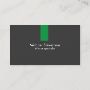 Moderne Graue Green Strip Standard Business Card Visitenkarte