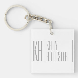 Moderne graue Initialen und Namen-Logo Schlüsselanhänger