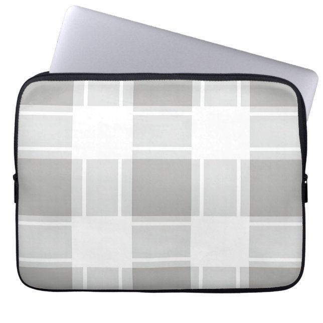 Moderne graue Karomuster Laptopschutzhülle (Vorderseite)