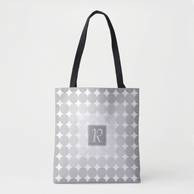 Moderne graue Kreise Monogramm (Vorderseite)