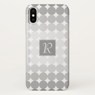 Moderne graue Kreise Monogramm iPhone X Hülle