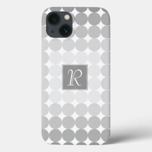 Moderne graue Kreise Monogramm Case-Mate iPhone Hülle