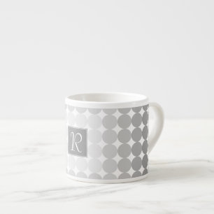Moderne graue Kreise Monogramm Espressotasse