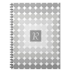 Moderne graue Kreise Monogramm Notizblock