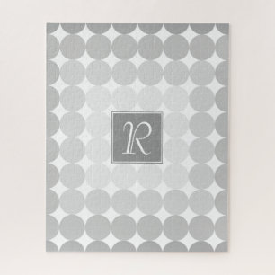 Moderne graue Kreise Monogramm Puzzle