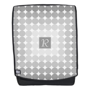 Moderne graue Kreise Monogramm Rucksack