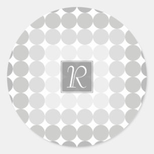 Moderne graue Kreise Monogramm Runder Aufkleber