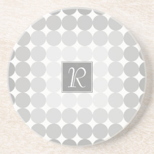 Moderne graue Kreise Monogramm Sandstein Untersetzer