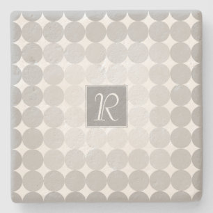 Moderne graue Kreise Monogramm Steinuntersetzer