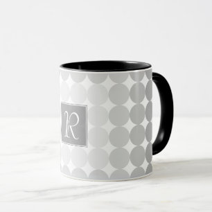 Moderne graue Kreise Monogramm Tasse