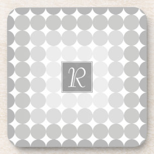 Moderne graue Kreise Monogramm Untersetzer