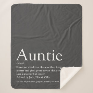 Moderne graue lustige coole Tante Tante-Definition Sherpadecke