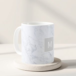 Moderne graue Marmor-Geschenke mit individuellem A Kaffeetasse