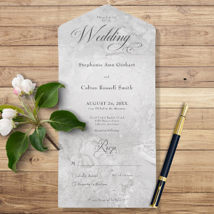 Moderne graue Marmor-Minimal- keine Abendessen All In One Einladung