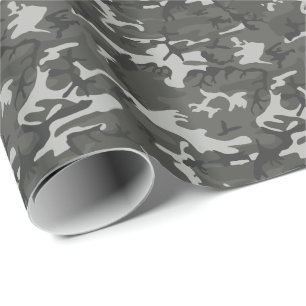 Moderne graue militärische Camouflage Camouflage Geschenkpapier
