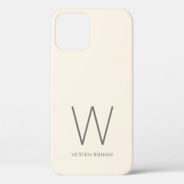 Moderne, graue, minimalistische Monogramm-Bezeichn Case-Mate iPhone Hülle