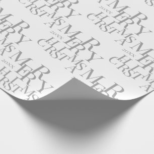 Moderne graue Minimalistische Typografie Frohe Wei Geschenkpapier