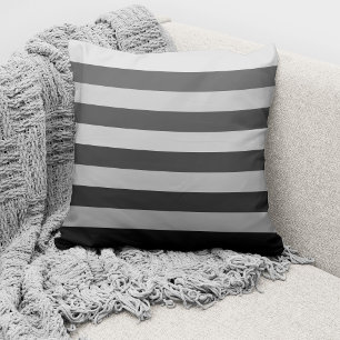 Moderne graue monochrome Farbblockstreifen Kissen