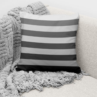 Moderne graue monochrome Farbblockstreifen Kissen