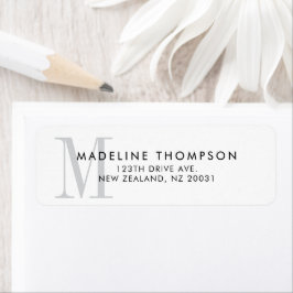 Moderne graue Monogram-Adresse