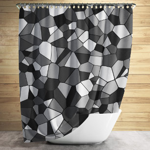 Moderne graue Mosaikmuster Duschvorhang