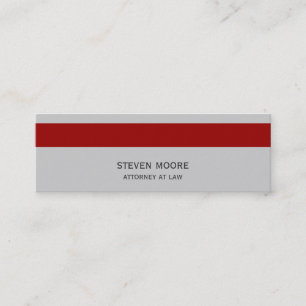 Moderne graue Red Lawyer Attorney Business Card Mini Visitenkarte