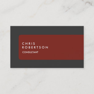 Moderne Graue Red Strip Business Card Visitenkarte