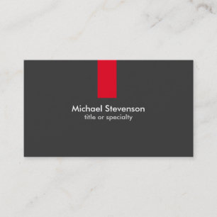 Moderne Graue Red Strip Standard Business Card Visitenkarte