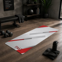 Moderne graue rote geometrische Monogramm