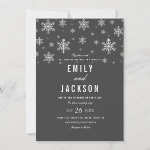 Moderne Graue Schneeklocken-Hochzeitseinladung Einladung