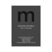 Moderne, graue, schwarze Monogramm-Visitenkarte