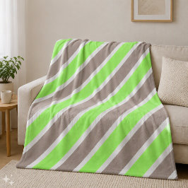 Moderne graue Streifen Fleecedecke